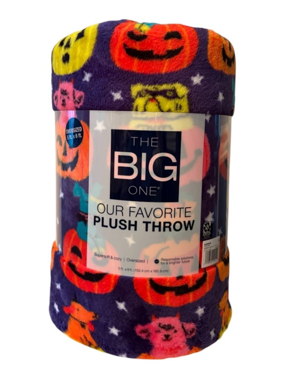 The Big One Halloween Dogs Oversized Supersoft Plush Throw Blanket 60" X 72"
